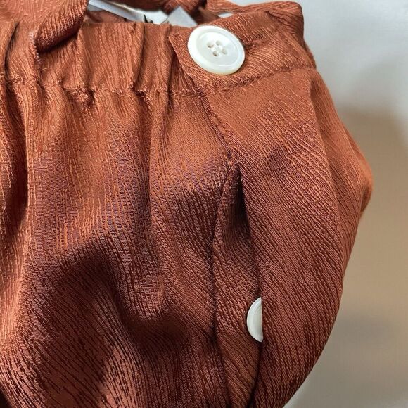 UNTITLED IN MOTION Satin Pants Women Small Brown Wide Leg Pajama Suiting - Picture 8 of 16